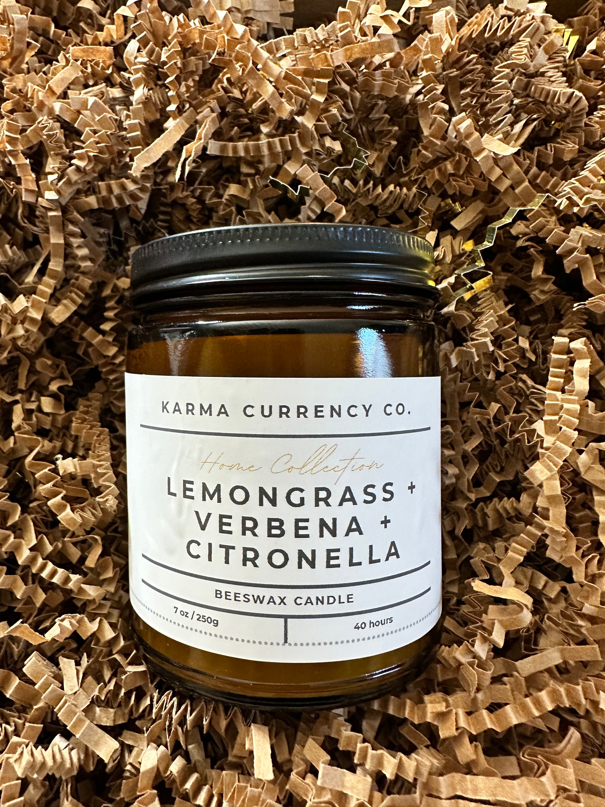 Lemongrass + Verbena + Citronella Beeswax Candle – Energy, Focus & Protection