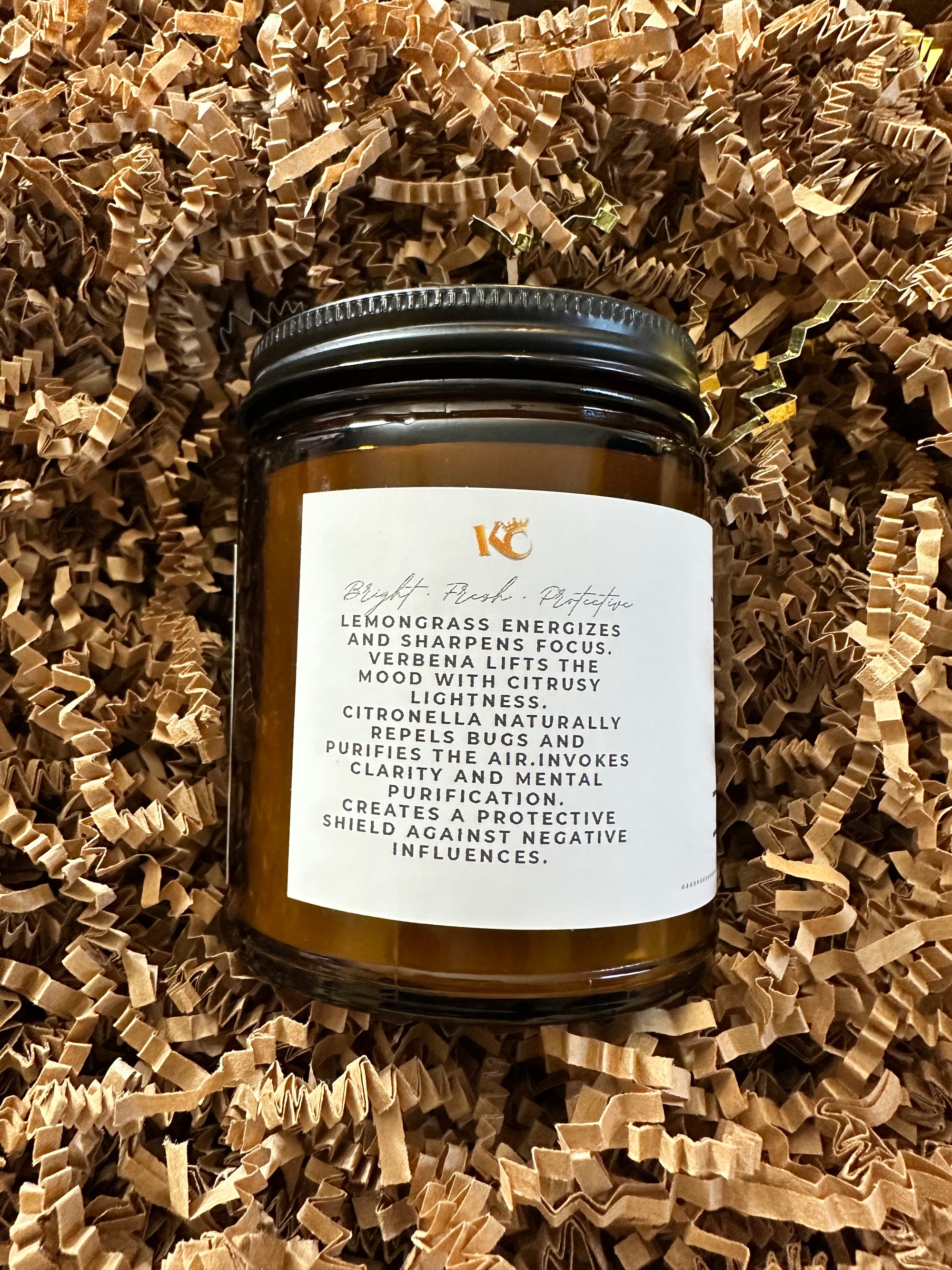 Lemongrass + Verbena + Citronella Beeswax Candle – Energy, Focus & Protection