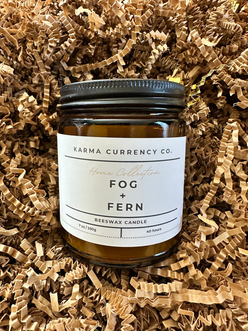 Fog + Fern Beeswax Candle – Grounding Forest Energy & Inner Peace