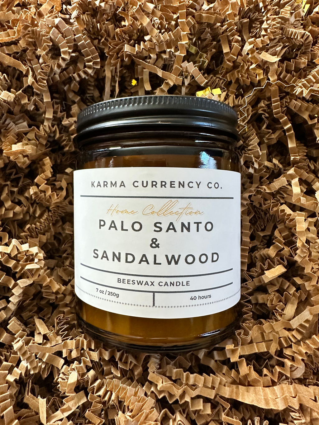Palo Santo + Sandalwood Beeswax Candle – Energy Cleansing & Meditation