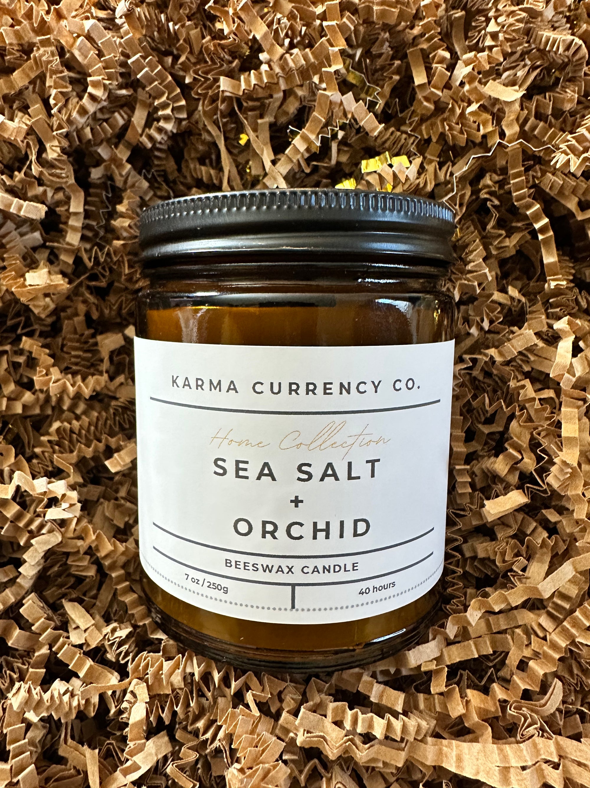 Sea Salt + Orchid Beeswax Candle – Spa-Like Relaxation & Spiritual Renewal