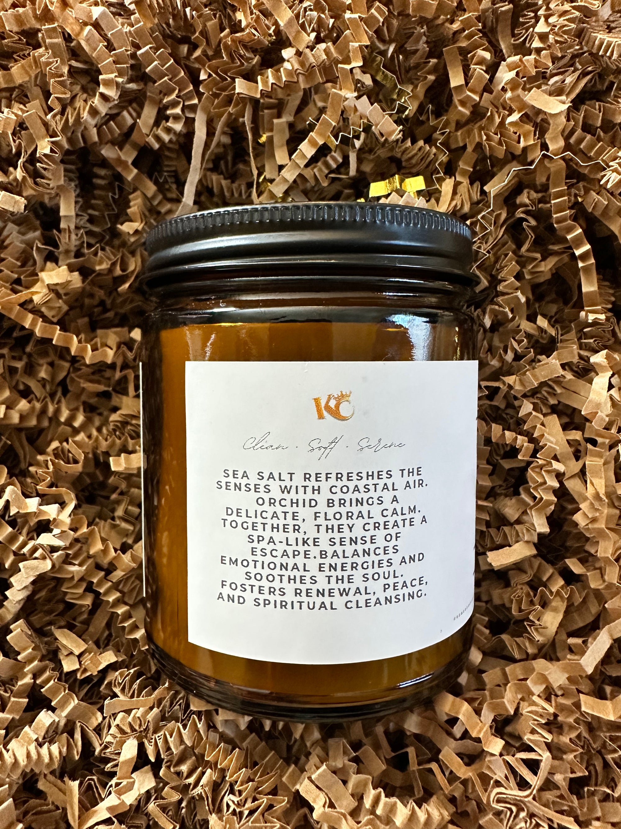 Sea Salt + Orchid Beeswax Candle – Spa-Like Relaxation & Spiritual Renewal