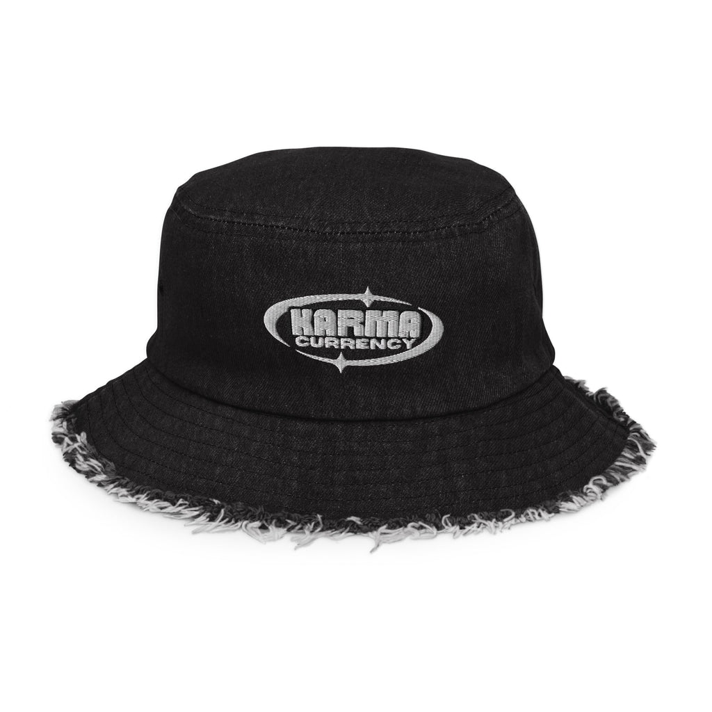 Karma CO$MO Denim Distressed Bucket Hat - KarmaCurrency