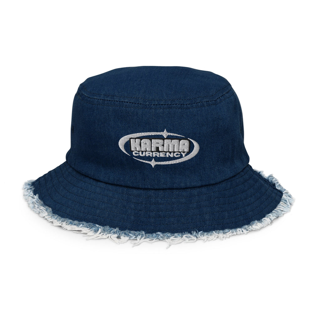 Karma CO$MO Denim Distressed Bucket Hat - KarmaCurrency
