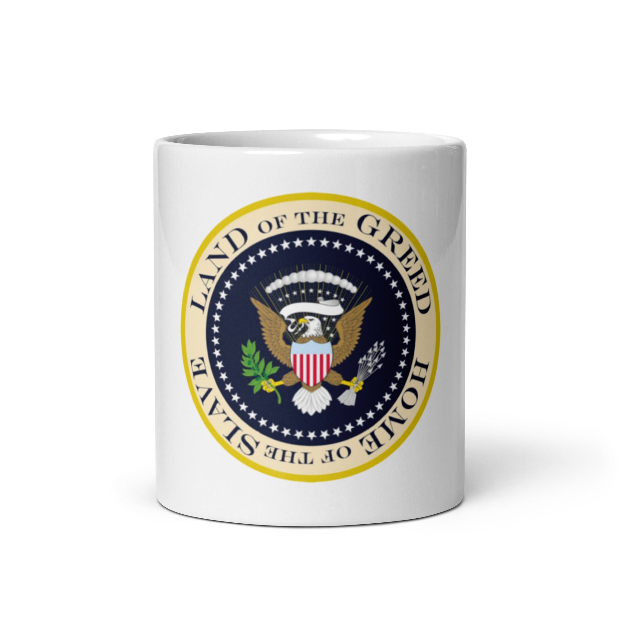 The American Greed - White glossy mug - KarmaCurrency