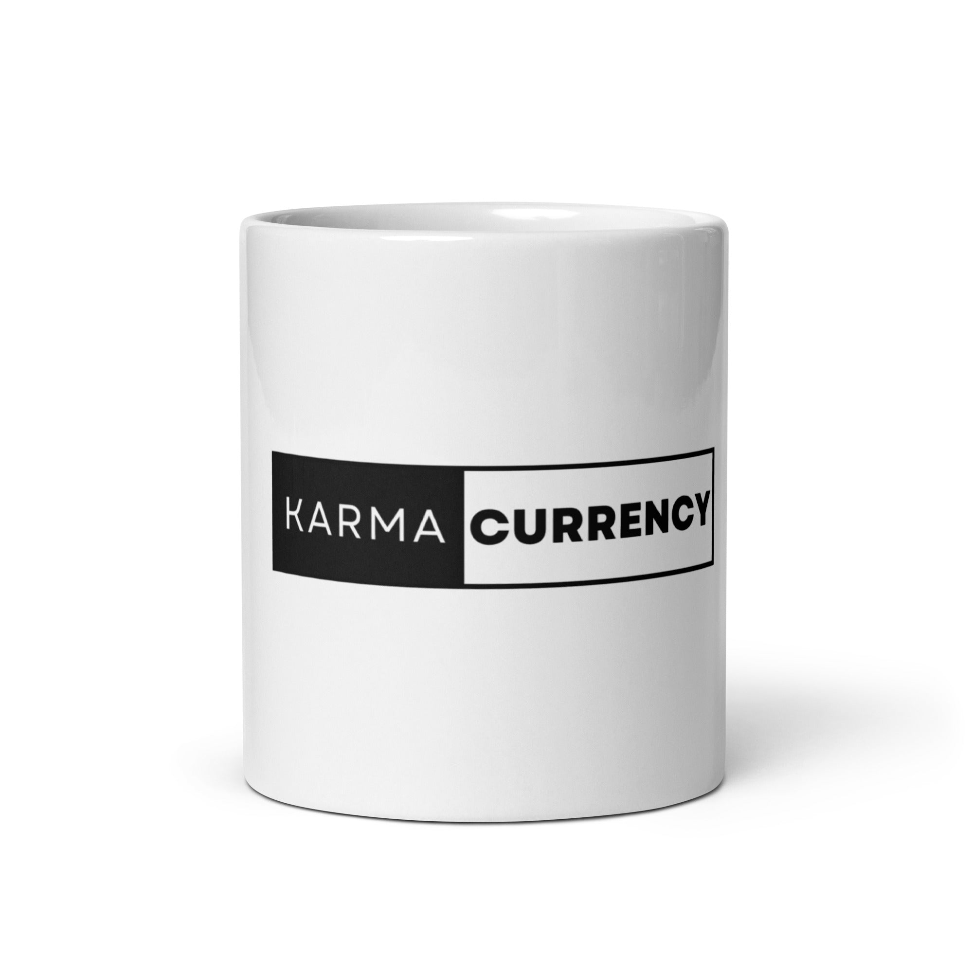 Karma Currency Logo Glossy Mug-White - KarmaCurrency